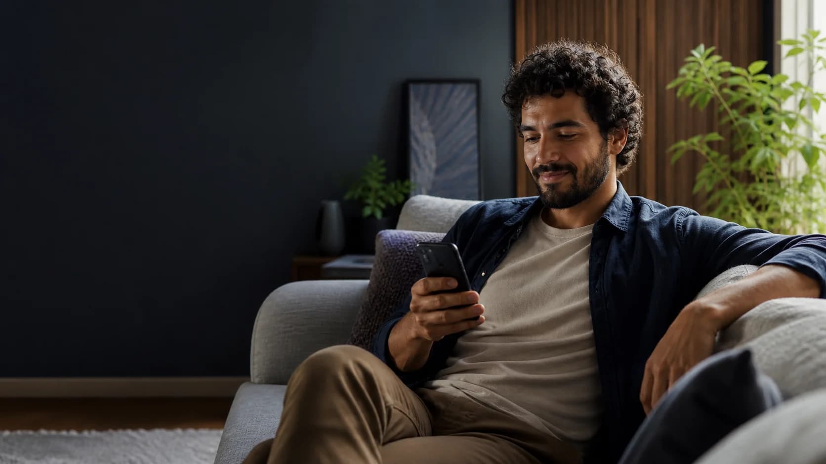 Pessoa acessando sua jornada de cuidado pelo celular